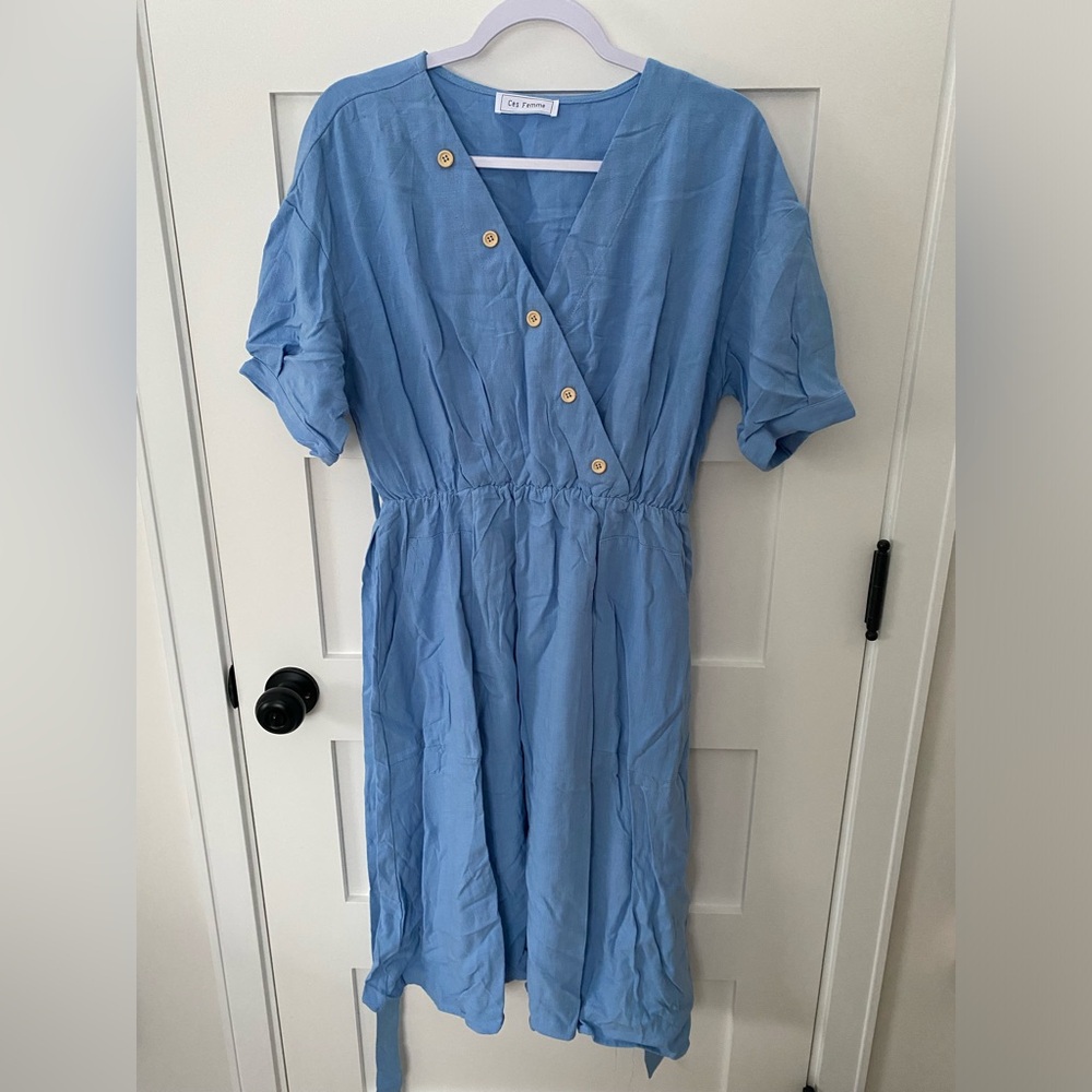 Blue cotton dress